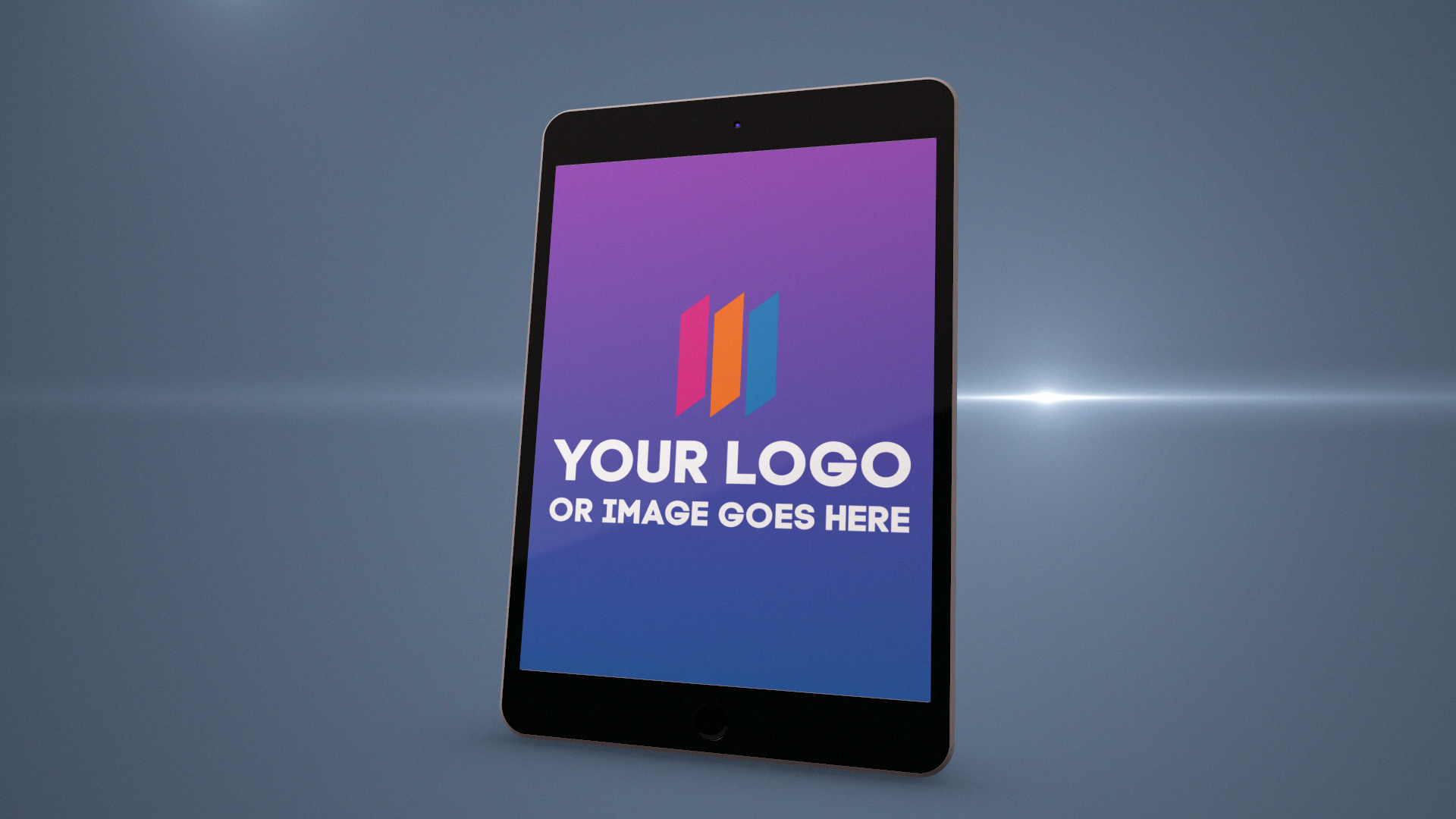 Image 3D Tablet Portrait Custom logo animations and video loops